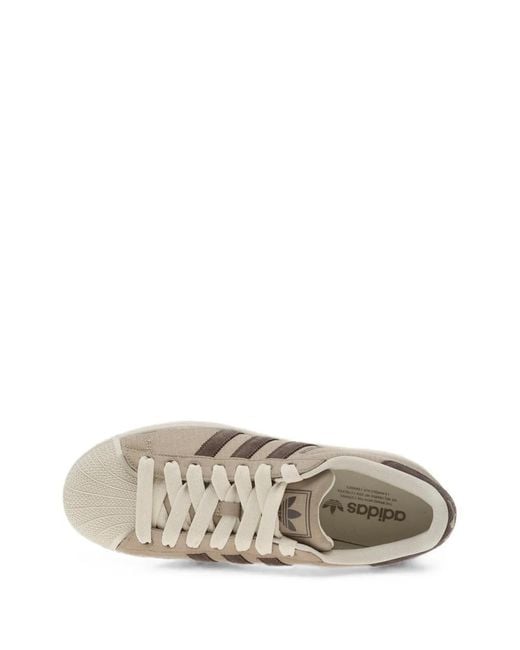 Adidas Brown Superstar Logo-Detail Sneakers