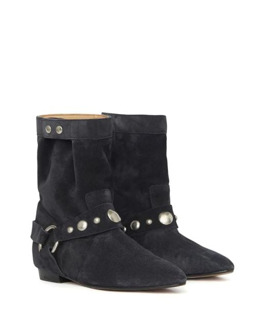 Isabel Marant Black Stania Studded Suede Boots