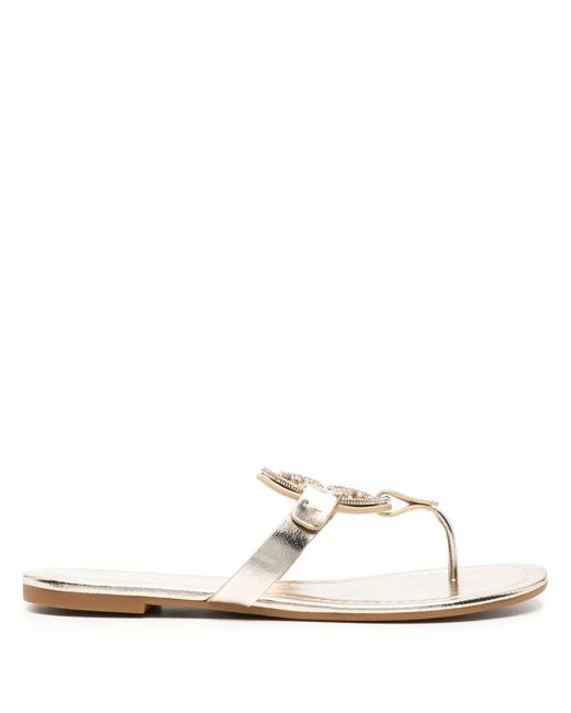 Tory Burch White Miller Pave Slipper Shoes