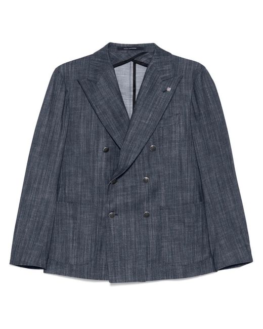 Tagliatore Blue Denim Blazer for men