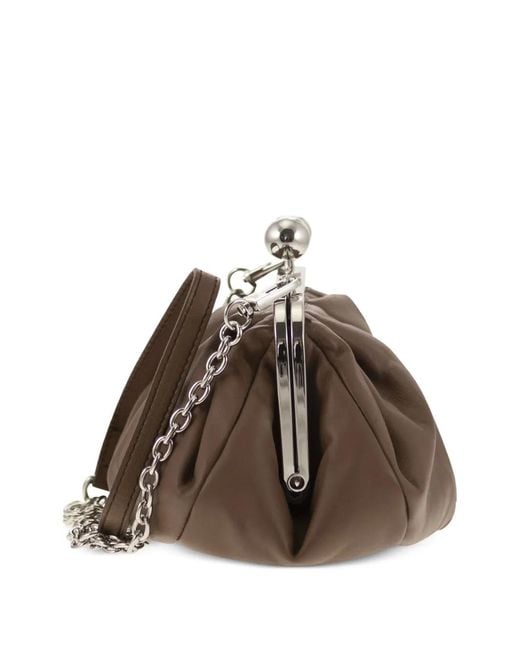 Weekend by Maxmara Brown Small Pasticcino Leather Clutch Bag