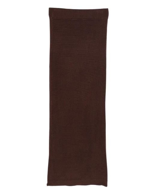 Entire studios Brown Ribbed Midi Skirt