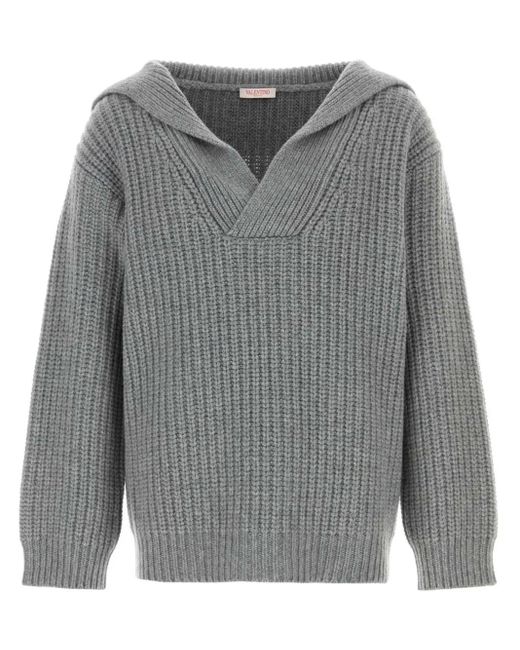Valentino Garavani Gray Cashmere Sweater for men