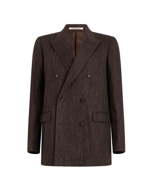 Tagliatore Brown Herringbone Double-Breasted Jacket