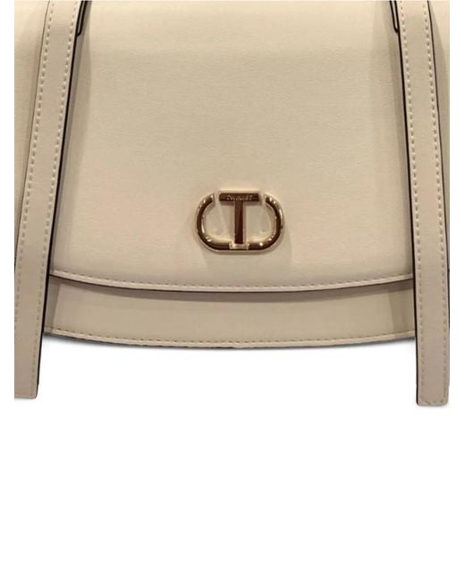Twinset Natural Logo-Plaque Shoulder Bag