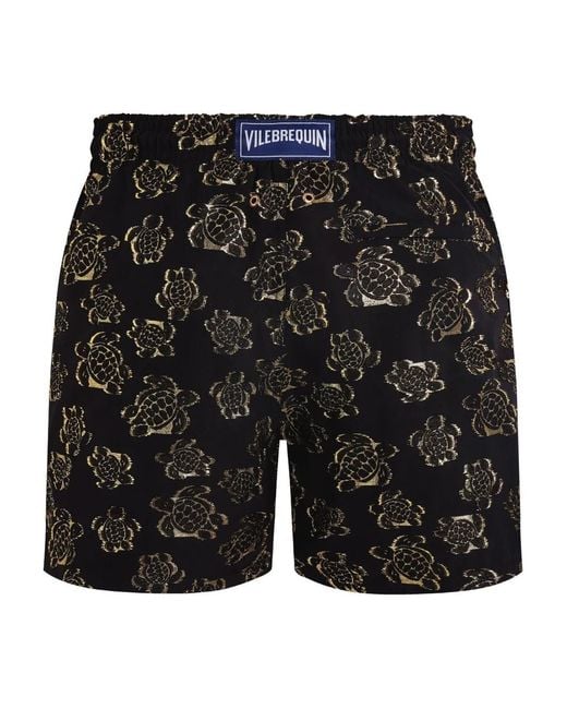 Vilebrequin Black Ronde Des Tortues Swim Trunks for men