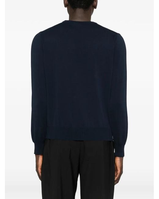 Canali Blue Crew-Neck Sweater for men