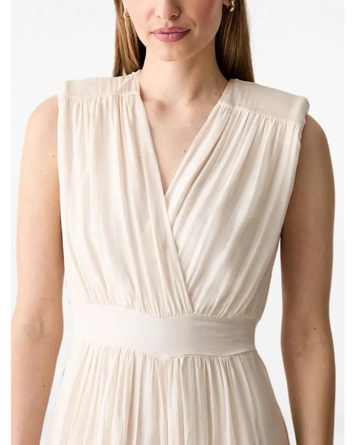 Haveone Natural Wrap-Style Wide-Leg Jumpsuit