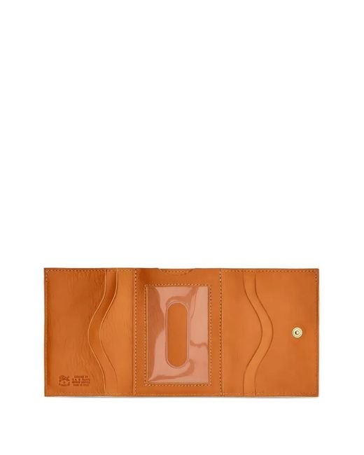 Il Bisonte Orange Grained Foldover Wallet