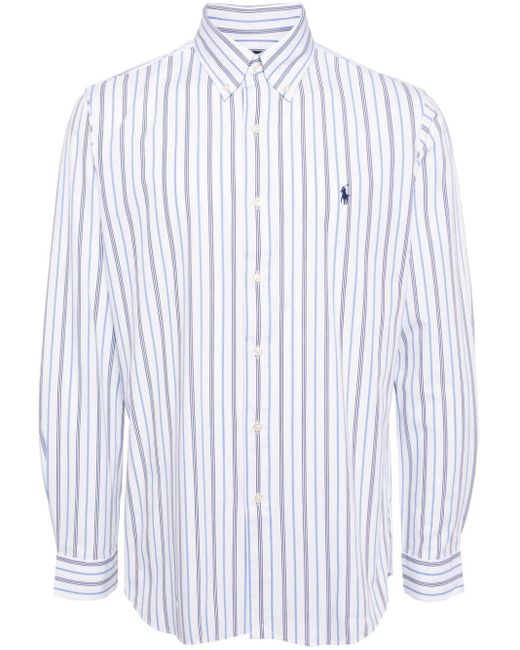 Polo Ralph Lauren White Striped Long-Sleeve Shirt for men