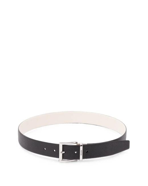 Cinturón Reversible De Piel Prada de hombre de color White