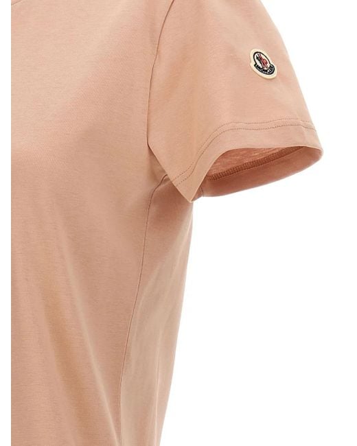 Logo Patch T Shirt Moncler de color Natural