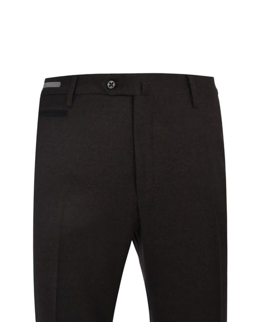 Corneliani Black Button Wool Trousers for men