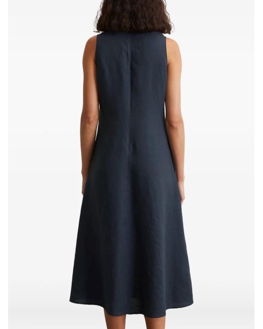 Marc O' Polo Blue V-Neck Sleeveless A-Line Midi Dress