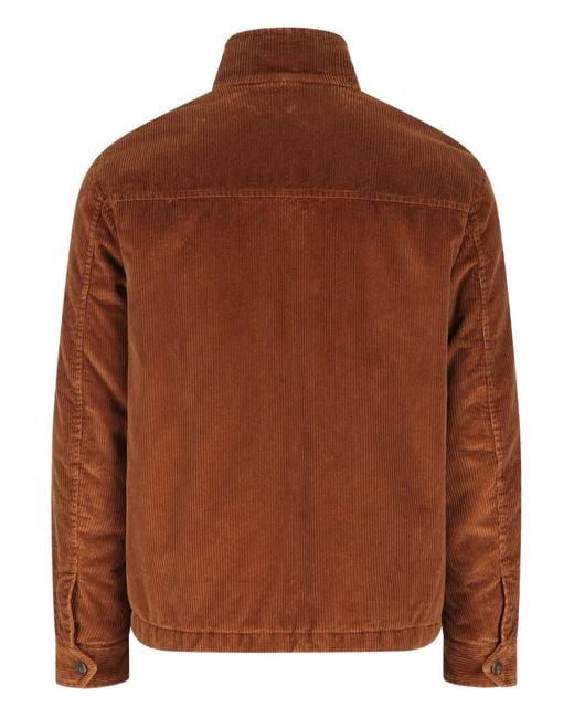 Fay Brown High-Collar Corduroy Jacket for men