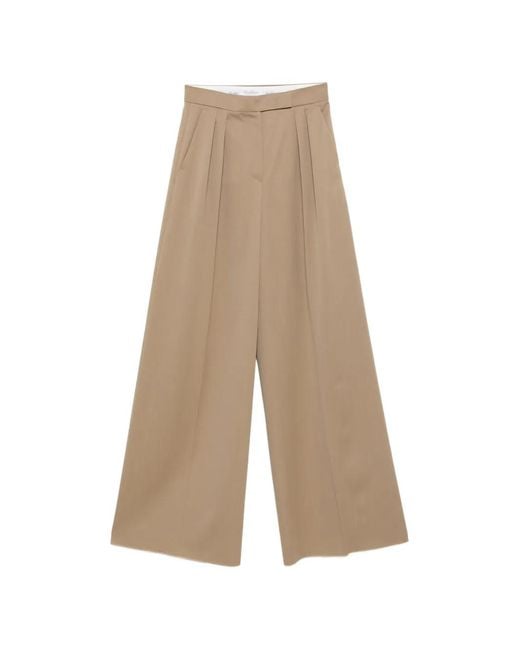 Max Mara White Wool Pants
