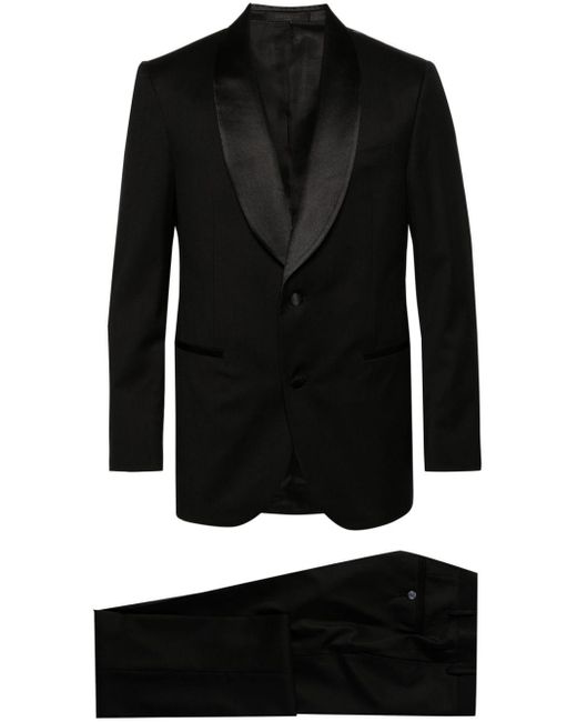 Corneliani Black Single-breasted Virgin Wool Suit for men