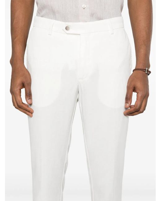 Hackett White Logo-Patch Trousers for men