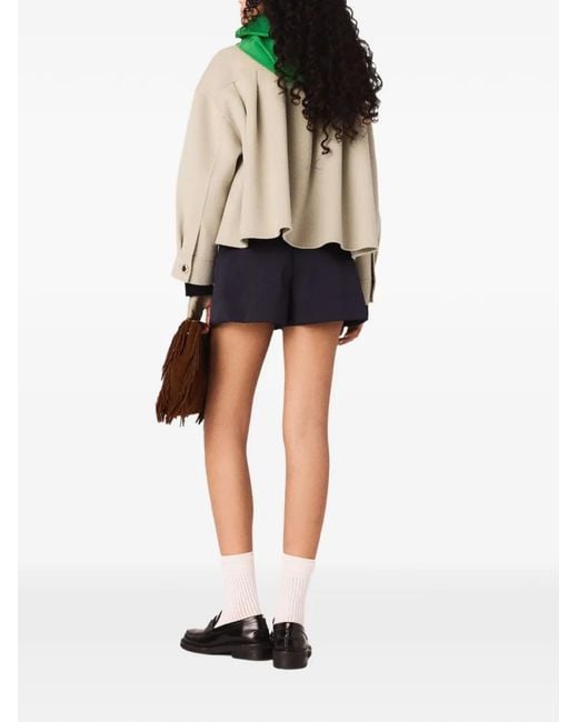 Maje Natural Veste Courte En Laine À Dos Plissé