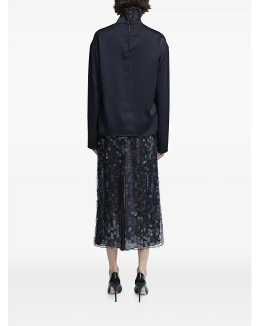 16Arlington Blue Ollal Satin Top