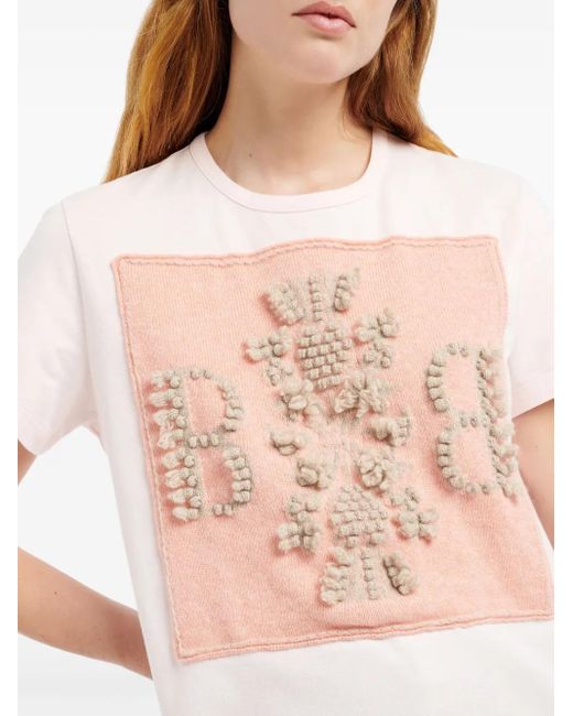 Barrie Pink Logo-Patch T-Shirt