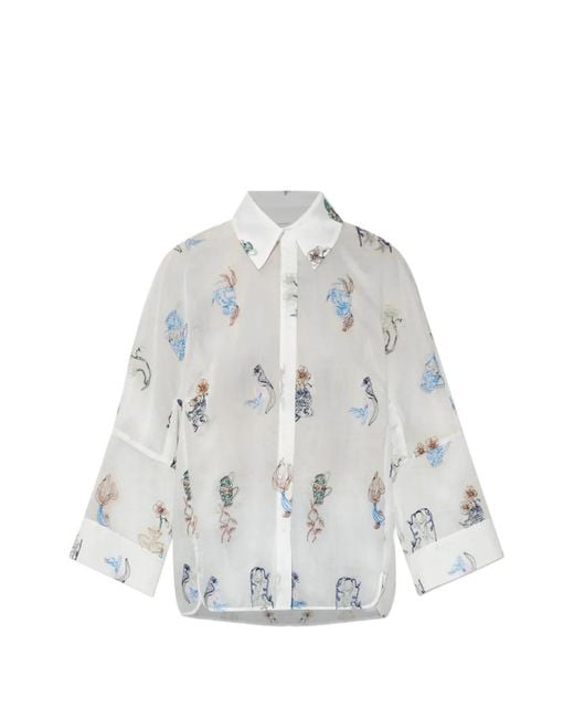 Munthe White Chemise Nilsa À Broderies