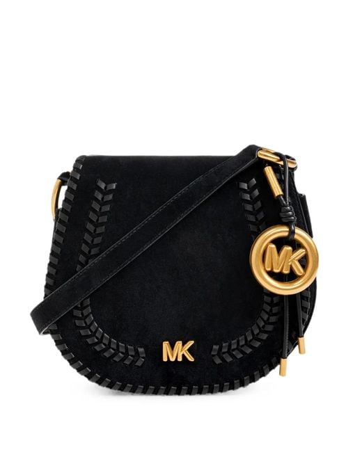 MICHAEL Michael Kors Black Josie Whipstitch-Trim Shoulder Bag