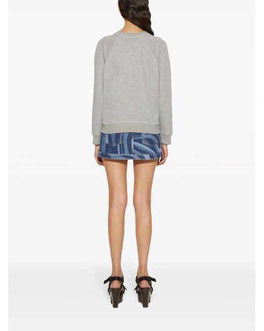 Emilio Pucci Gray Sweatshirt Mit Logo-Stickerei