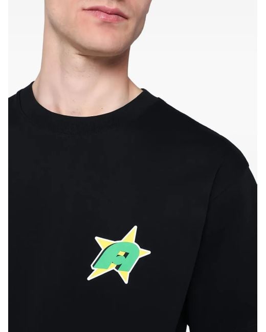 AWAKE NY Black Star-Applique T-Shirt for men