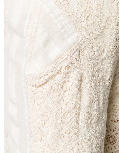 Philosophy Di Lorenzo Serafini Natural Lace Panelled Trousers