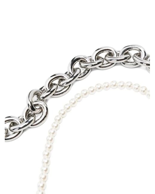 Simone Rocha White Pearl-Embellished Bag Strap