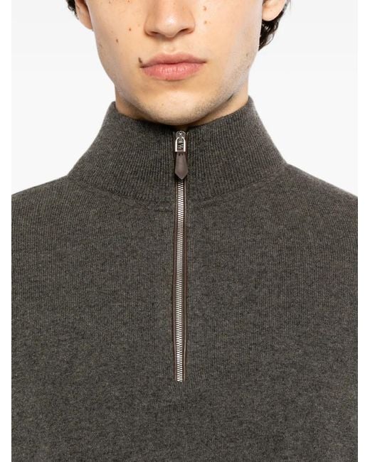 N.Peal Cashmere Gray Carnaby Sweater for men