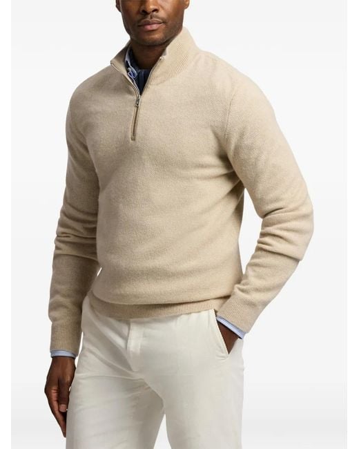 Ralph Lauren Natural Quarter-Zip Sweater for men