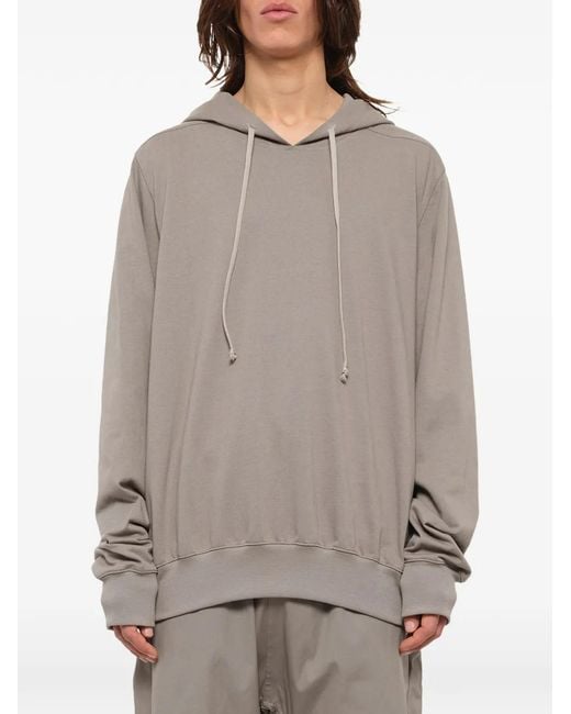 Rick Owens Gray Drawstring Heavy-Jersey Hoodie for men