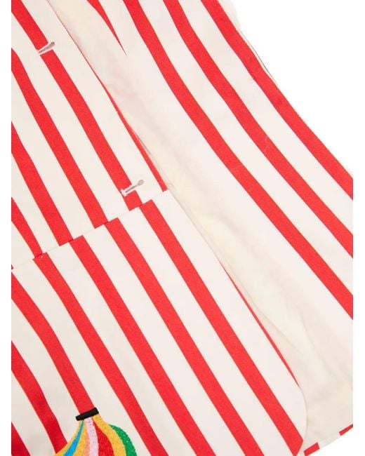 Never Fully Dressed Red Striped Banana-Patch Top