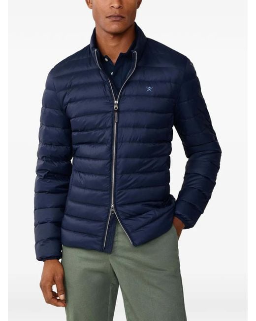 Hackett Blue Quilted-Down Jacket for men