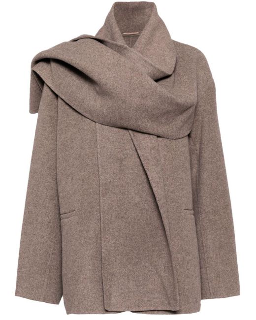 JNBY Brown Scarf-Collar Coat