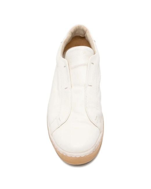 Eleventy White Slip-On Leather Sneakers for men