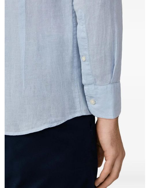 Hackett Blue Long-Sleeve Buttoned Shirt for men