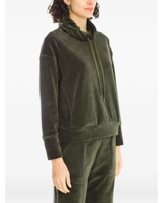 Lygia & Nanny Black Nutella Plush High-Neck Velour Sweater