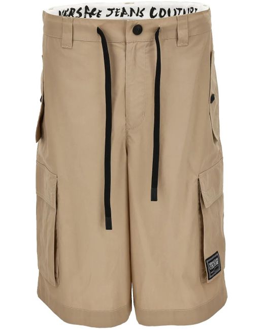 Versace Jeans Couture Natural Appliqué Cargo Shorts for men