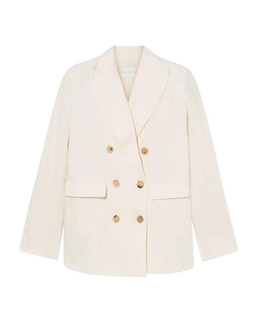 Brooks Brothers White Double-Breasted Blazer