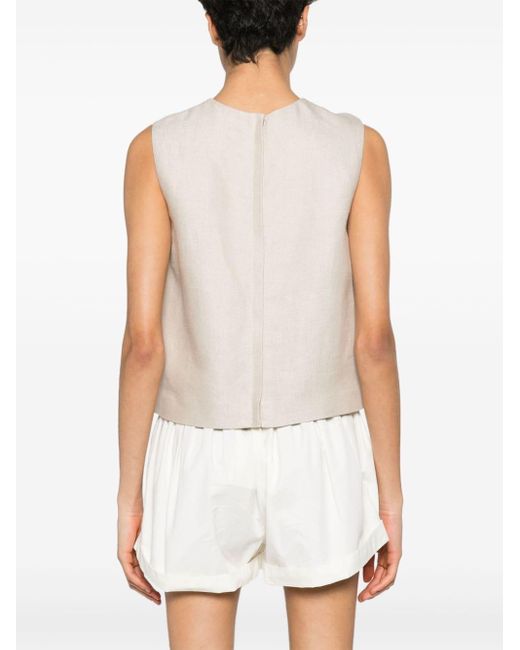 Theory Natural Sl Clean Linen Tank Top