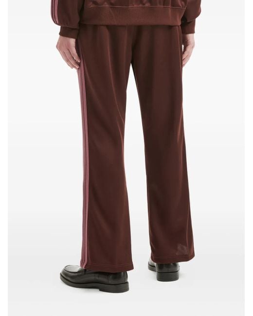 Needles Brown Logo-Embroidered Track Pants for men