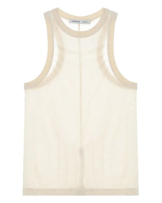 Carven Natural Sheer Tank Top