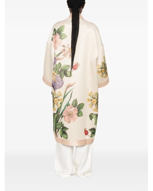 Pierre Louis Mascia White Veste Ouverte À Fleurs Pax