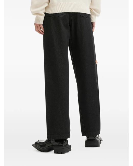 Adererror Black Patch-Detail Straight Jeans