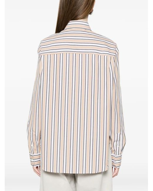 Charles Jeffrey White Hold Me Striped Tie-Detail Shirt