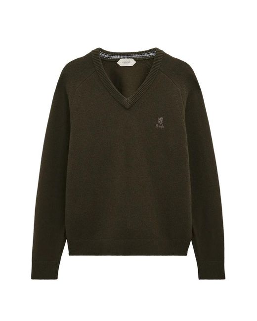 Pringle of Scotland Green V-Neck Sweater for men