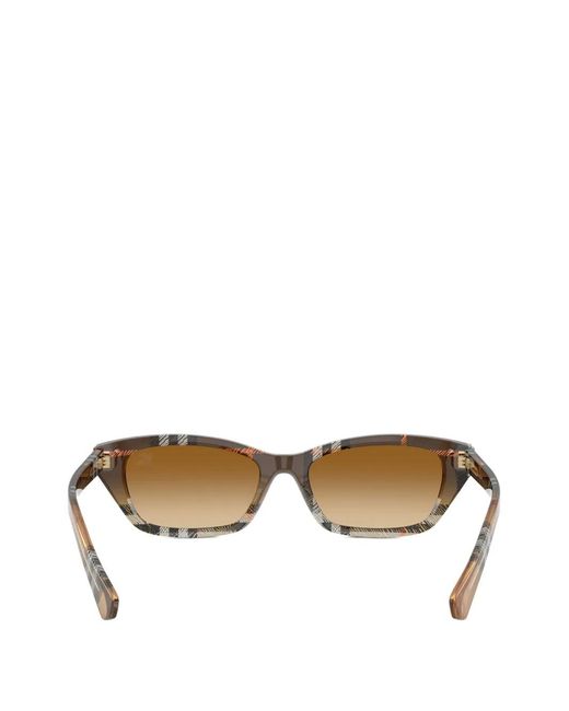 Burberry Natural Cat-Eye Checked Sunglasses
